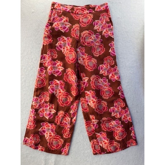 LOFT Pants - Loft Floral Linen Blend Boho Beach Tropical Palazzo‎ Wide Leg Flowy Pants SML